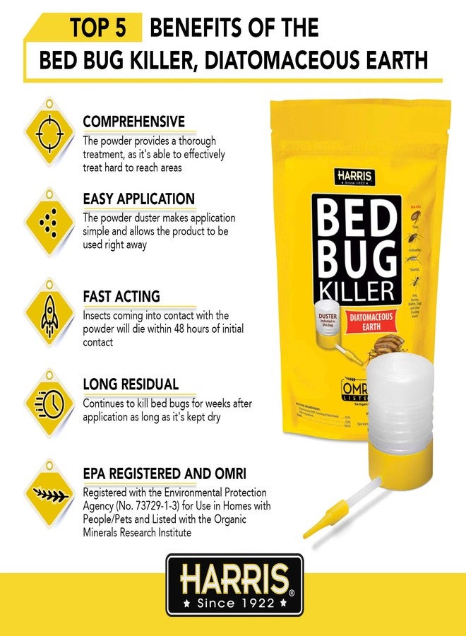 Harris Bed Bug Killer, Diatomaceous Earth (4lb with Duster Included Inside The Bag) - Image 3