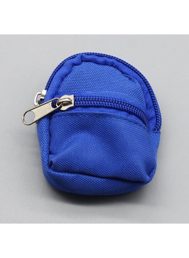 Doll Clothes Change Backpack Small Fabric Doll Bookbag Double Zipper Coin Purse Backpack Toy Accessories-Color:Blue - Image 1
