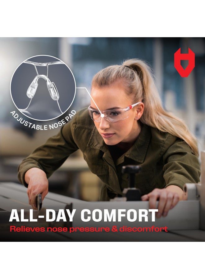 NoCry Clear Safety Glasses for Men and Women; Lightweight Work Glasses with Adjustable Frames and No-Slip Grips; Scratch Resistant Anti Fog Safety Glasses with Superior UV Protection, ANSI Z87.1 Rated - Image 1