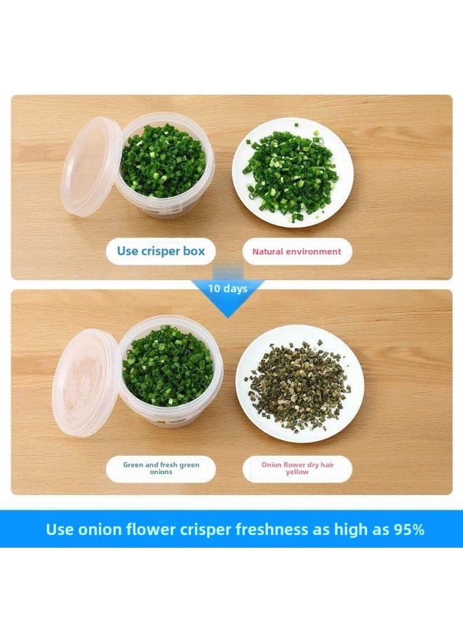 Onion Crisper Refrigerator Ginger Garlic Seasoning Special Crisper Double-layer Draining Storage Box With Lid Storage Box-Specifications:Fresh Meat Preservation Box ]  - Image 4