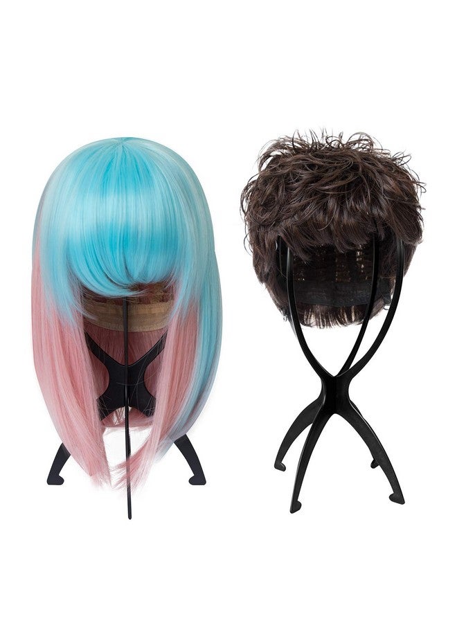 DANSEE Short Wig Stand 3 Pack Wig Holder for Multiple Wigs 14.2 Inches Hat Stand Display - Image 2