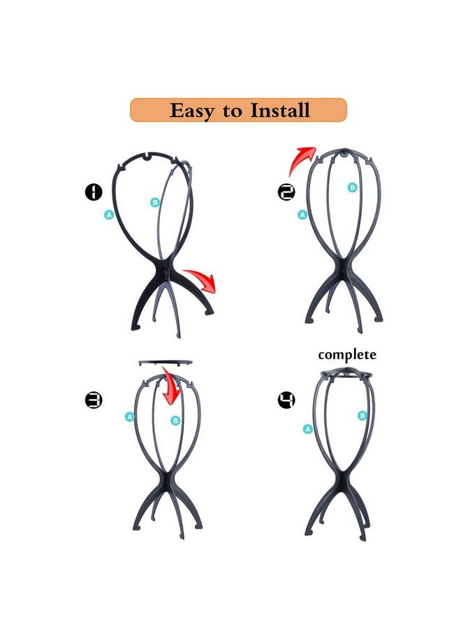 DANSEE Short Wig Stand 3 Pack Wig Holder for Multiple Wigs 14.2 Inches Hat Stand Display - Image 5