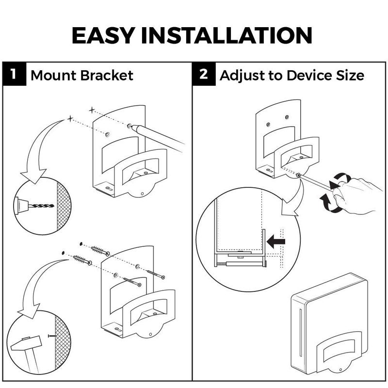 HumanCentric Cable Box and Modem Mount, Adjustable Wall Mount for Small and Narrow Devices, Cable Boxes, Modems, DVD Players, Streaming Media Devices, Mount on The Wall Behind TV, Hardware Included - Image 5