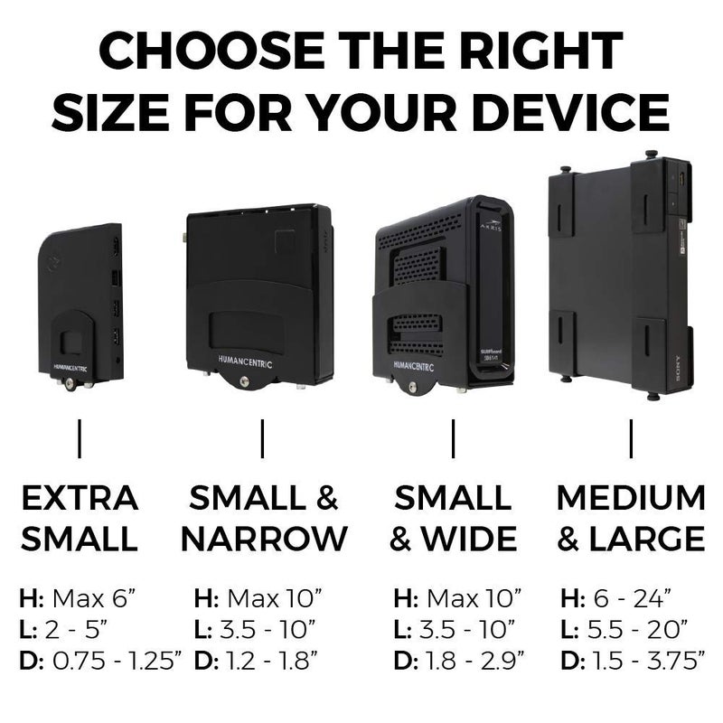 HumanCentric Cable Box and Modem Mount, Adjustable Wall Mount for Small and Narrow Devices, Cable Boxes, Modems, DVD Players, Streaming Media Devices, Mount on The Wall Behind TV, Hardware Included - Image 2