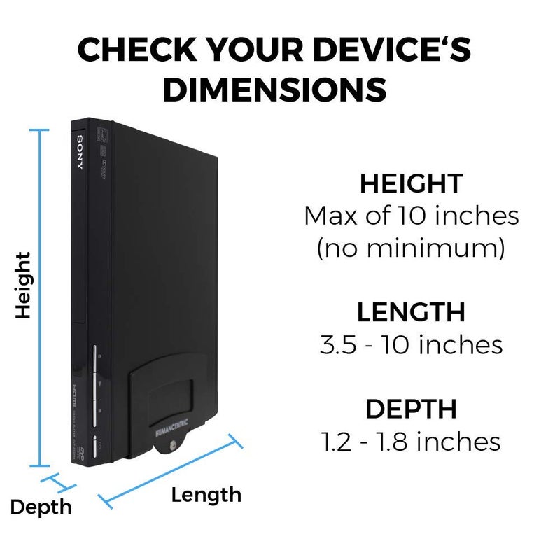 HumanCentric Cable Box and Modem Mount, Adjustable Wall Mount for Small and Narrow Devices, Cable Boxes, Modems, DVD Players, Streaming Media Devices, Mount on The Wall Behind TV, Hardware Included - Image 3
