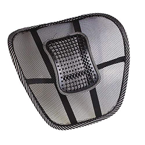 Plenteous Back Braces Pillow Lumbar Support Mesh Ventilate Cushion for Car Seat Chair Massage Set of 2