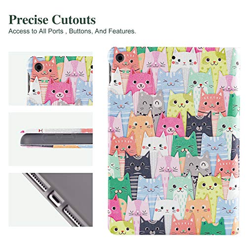 Lokigo Case for iPad 9th/8th/7th Generation (2021/2020/2019) 10.2 Inch, iPad 10.2 Case for Boys Girls, 9th Generation iPadCase Protective Stand Cover Adjustable Viewing Angles, Funny Colord Cats - Image 5