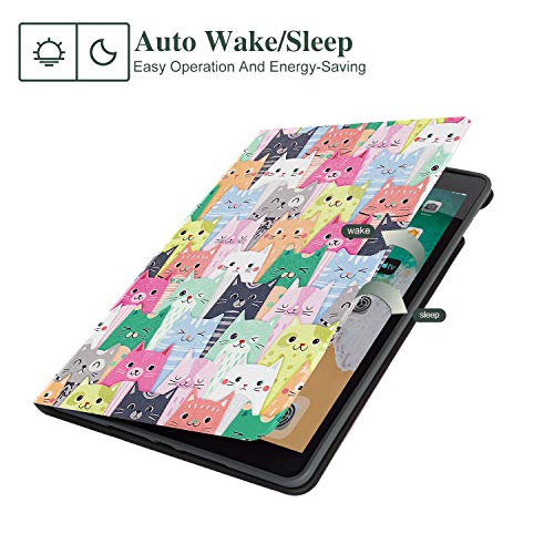 Lokigo Case for iPad 9th/8th/7th Generation (2021/2020/2019) 10.2 Inch, iPad 10.2 Case for Boys Girls, 9th Generation iPadCase Protective Stand Cover Adjustable Viewing Angles, Funny Colord Cats - Image 3