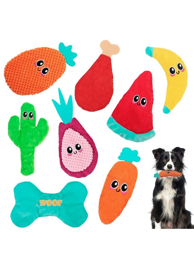 AWOOF Dog Toys No Stuffing, Crinkle Dog Toys For Aggressive Chewer Large Breed 8 Packs Flat Stuffless Puppy Doggie Toys Tough Durable Interactive Teething Dog Chew Toys For Small Medium Large Dogs - Image 1