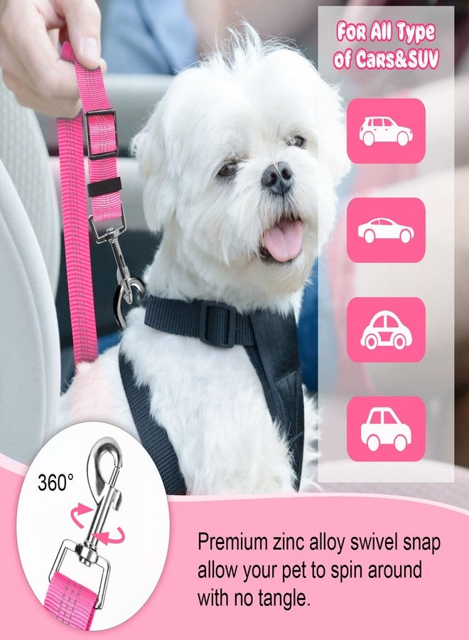 BWOGUE Pet Dog Cat Seat Belts, Car Headrest Restraint Adjustable Safety Leads Vehicle Seatbelt Harness (1 Pack, Pink, Elastic) - Image 5
