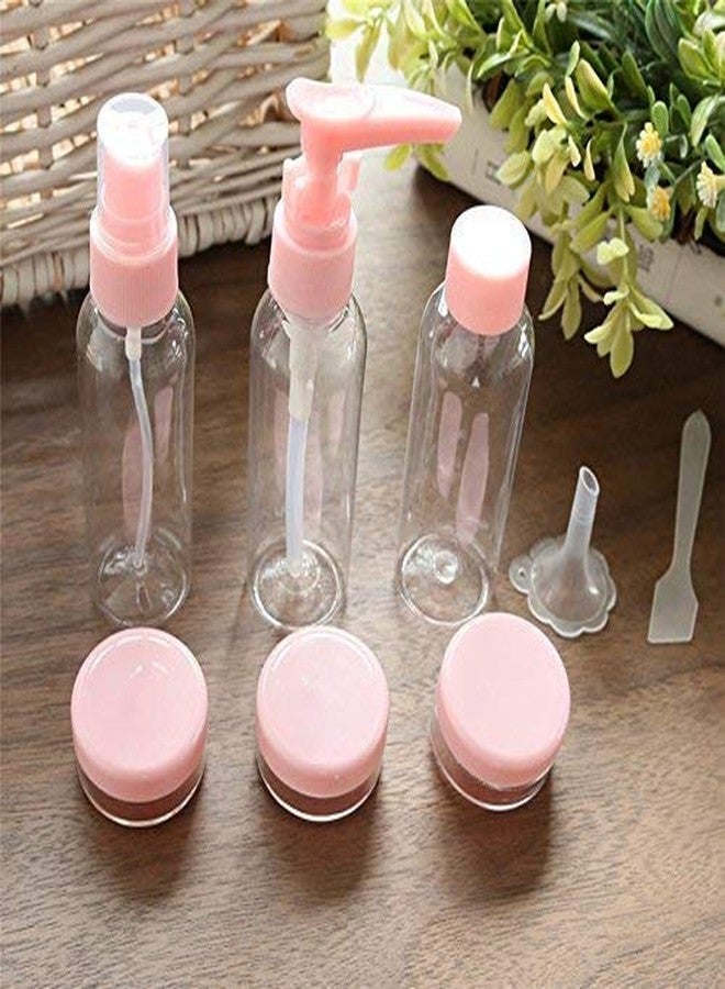 PANTH® Plastic Portable Travel Size Empty Bottles for Makeup Cosmetic Toiletries Liquid Containers with Bag- Set of 8 - Image 1