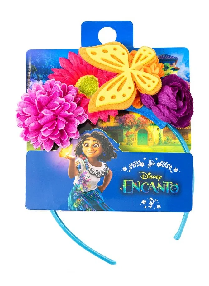 ديزني Disney Encanto Multicoloured Flower and Butterfly Headband with Layered Butterfly Necklace Set