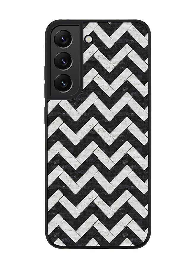 Stylizedd Rugged Black edge case for Samsung Galaxy S21 FE 5G Slim fit Soft Case Flexible Rubber Edges Anti Drop TPU Gel Thin Cover - Chevron Tiles - Image 1