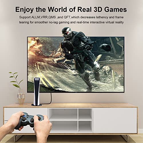 ecjtu 8K Long HDMI Fiber Optic Cable 82Feet/25m, 8K@60hz, 4K@120hz, HDMI 2.1 Cable 82FT, 48Gbps Ultra High Speed, Support HDR, eARC, Compatible for PC, HDTV, playstation4, PS5, Xbox Series X, RTX4090/4080 - Image 5