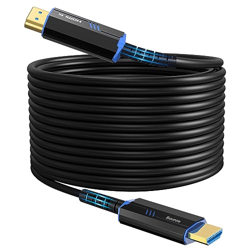 ecjtu 8K Long HDMI Fiber Optic Cable 82Feet/25m, 8K@60hz, 4K@120hz, HDMI 2.1 Cable 82FT, 48Gbps Ultra High Speed, Support HDR, eARC, Compatible for PC, HDTV, playstation4, PS5, Xbox Series X, RTX4090/4080 - Image 1