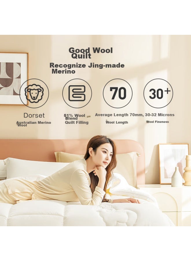 Duosite Australian Wool Comforter, 51% Wool Grade A Spring And Autumn Duvet, 6.0 Jin, 2.2*2.4 - Image 4