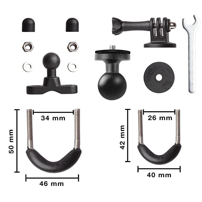 ADOFYS 2022 Version Action Camera Mount (Handlebar only) Aluminium Alloy Universal Mount with Two 360° rotational Angle 1/4 Metal Stand for All Action Cameras - Image 3