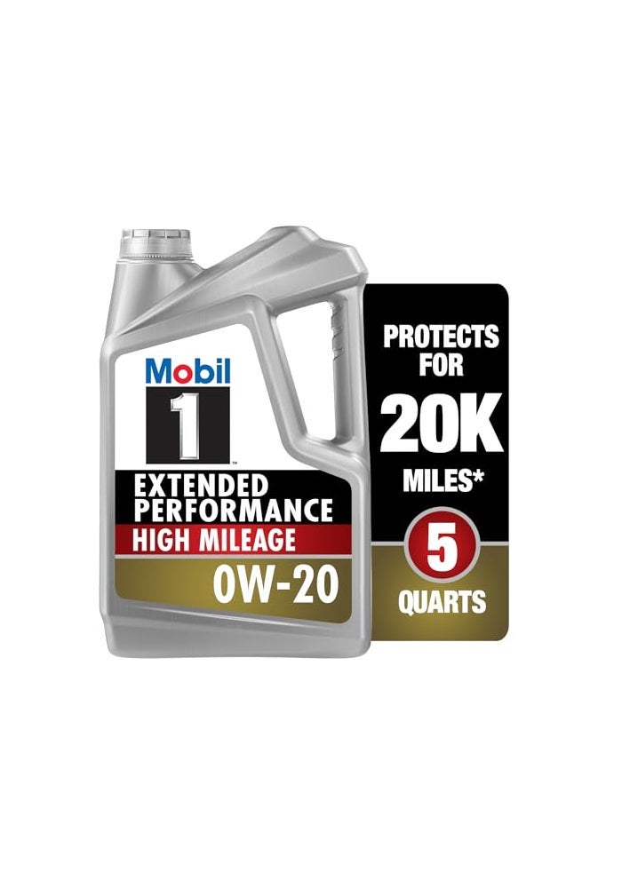 Mobil 1 Extended Performance High Mileage 0W20 5QT - Image 1