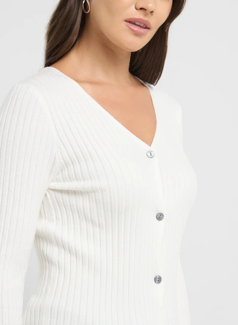 Ginger Lightweight Fine Knit Button Up Cardigan