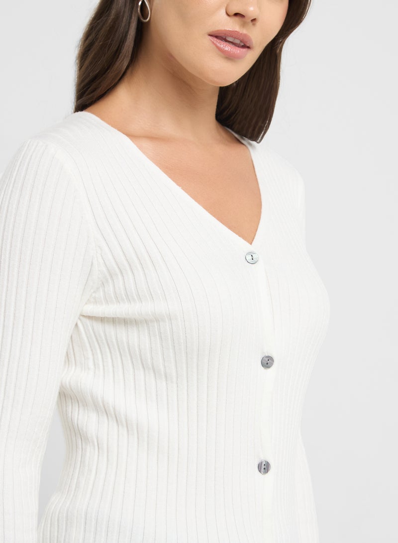 Ginger Lightweight Fine Knit Button Up Cardigan - Image 3