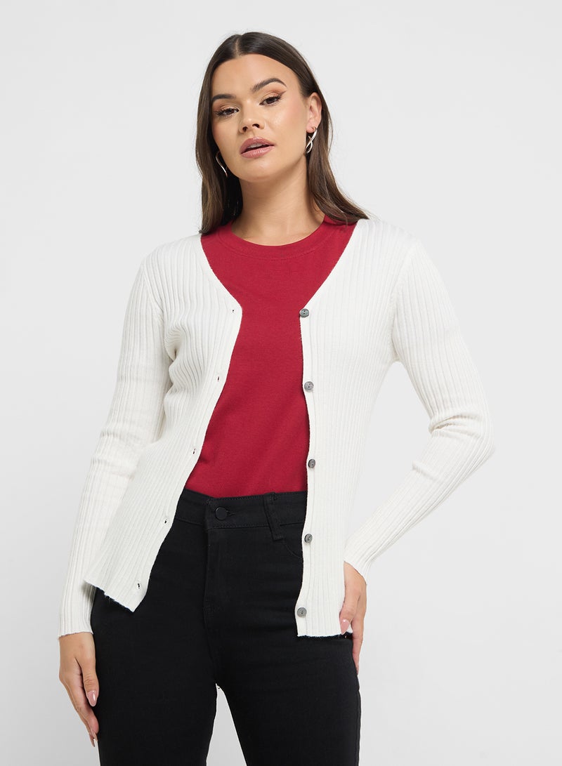 Ginger Lightweight Fine Knit Button Up Cardigan - Image 1