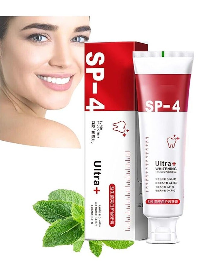 إيلهو معجون أسنان Sp4 Fresh Breath، Sp 4 معجون أسنان مبيض، SP-4 معجون أسنان مبيض، Sp-4 معجون أسنان بروبيوتيك للتبييض، معجون أسنان بروبيوتيك لإزالة البقع، معجون أسنان نفس منعش - Image 2