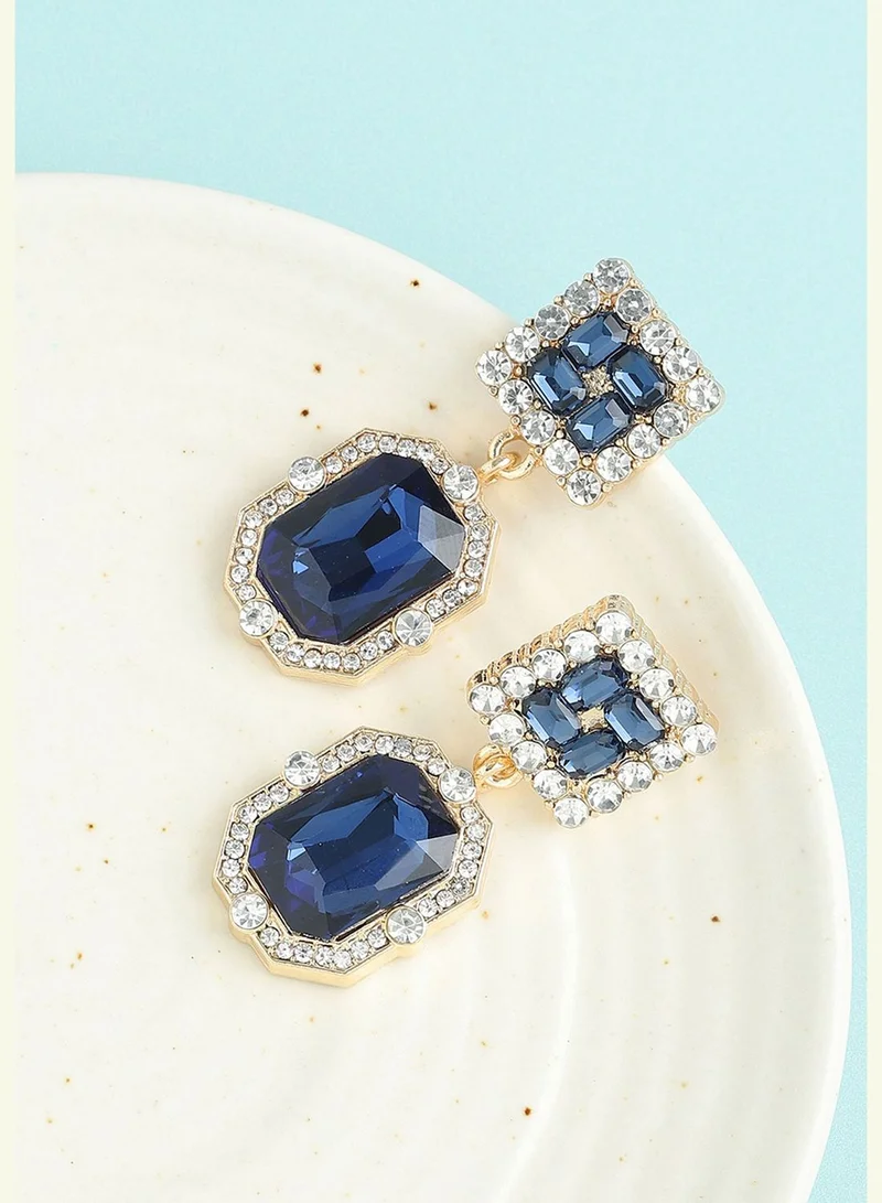 SOHI Gold Plated Party Designer Stone Drop Earring For Women