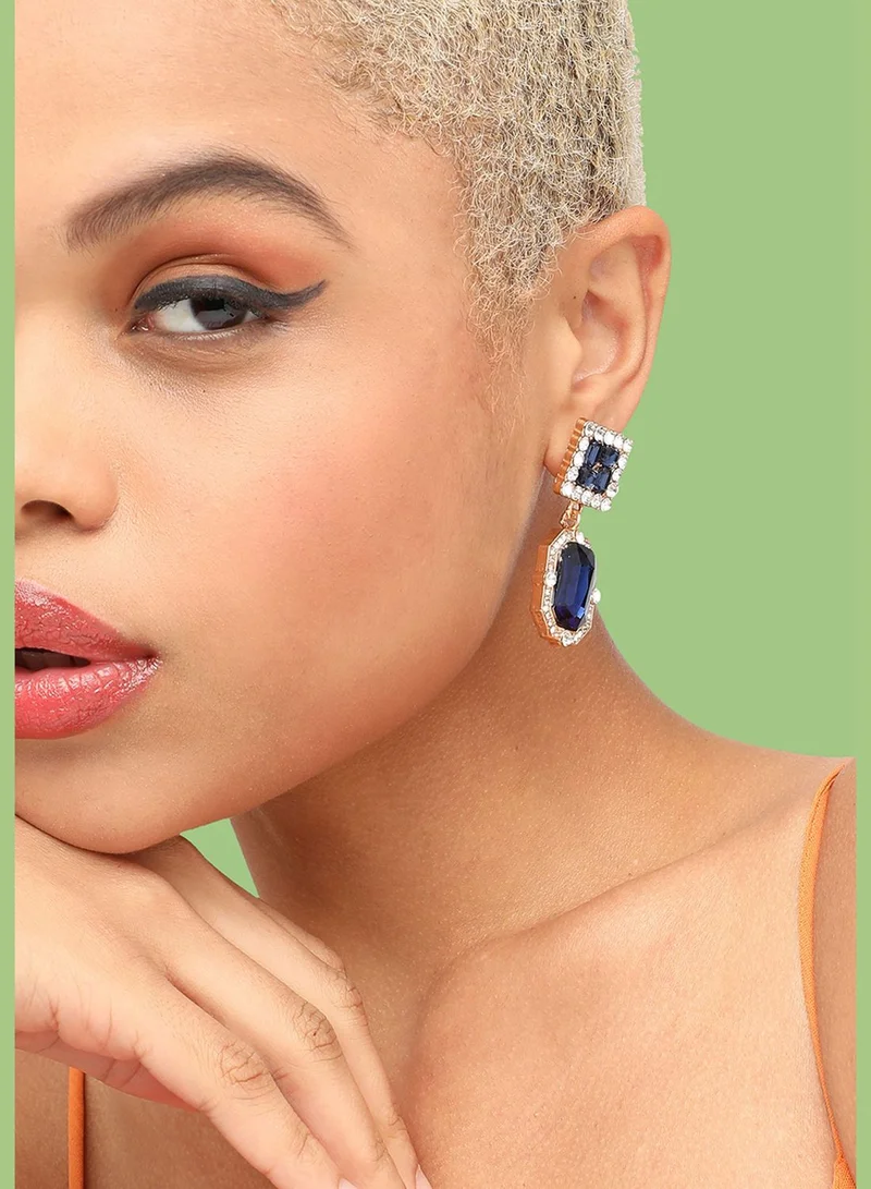 SOHI Gold Plated Party Designer Stone Drop Earring For Women