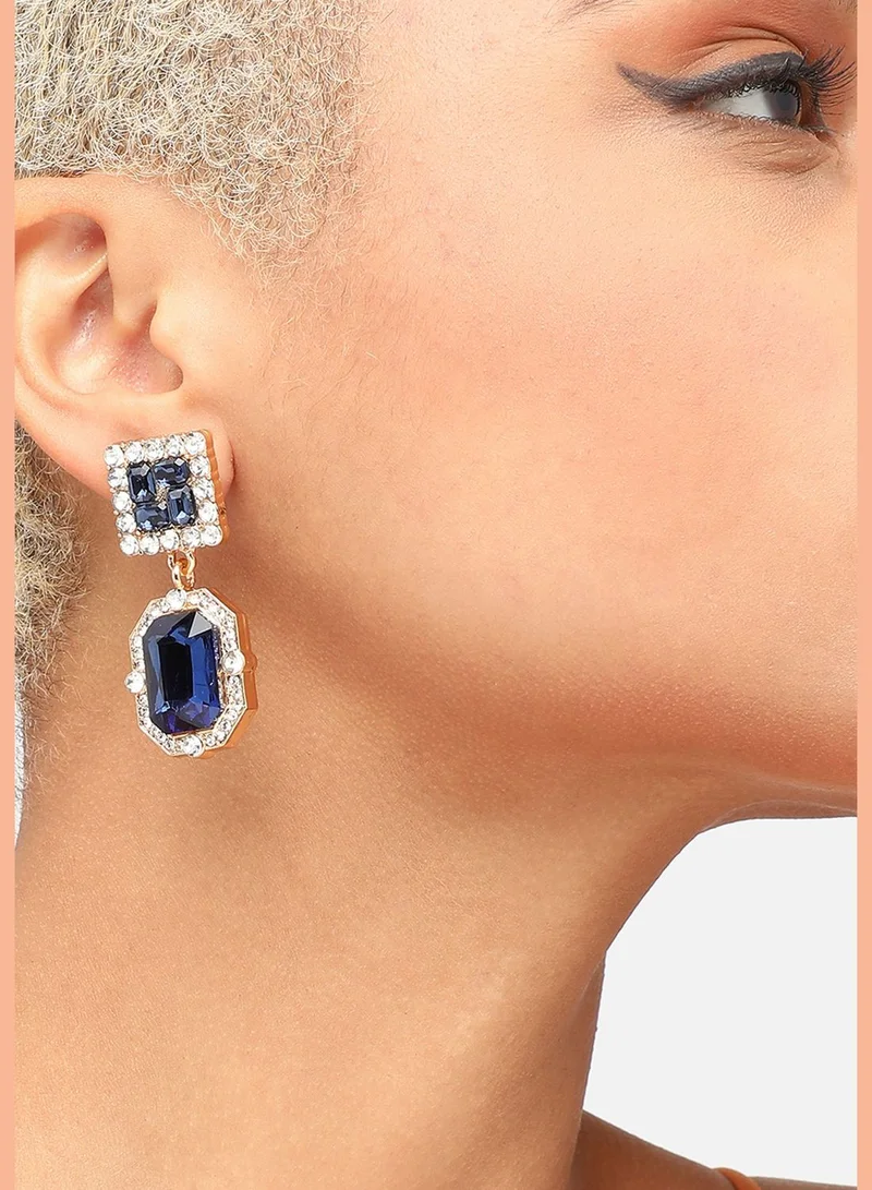 SOHI Gold Plated Party Designer Stone Drop Earring For Women