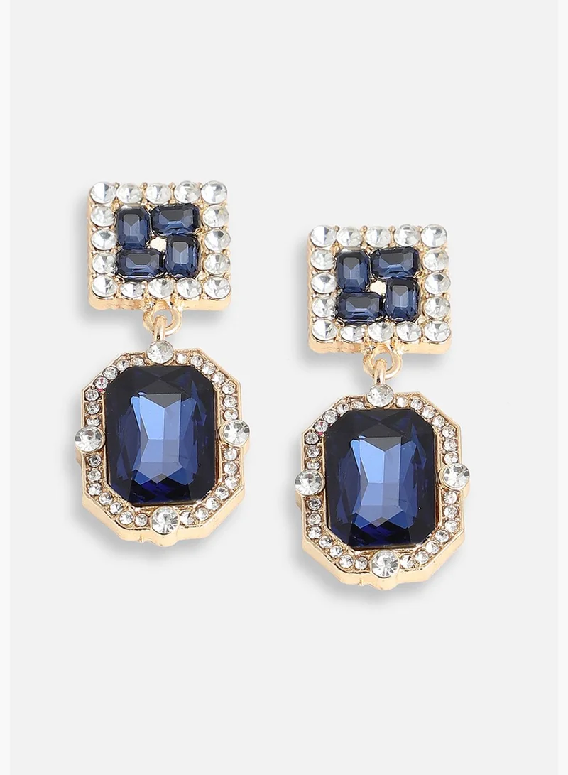 SOHI Gold Plated Party Designer Stone Drop Earring For Women