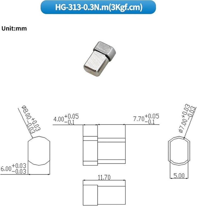 HG 313 0 3N m Small Arbitrary Stop Damping Hinge Torque Shaft 360 Degree One Axis Table Lamp Damper - Image 3