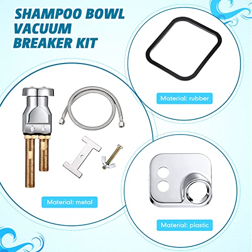 Hortsun Shampoo Bowl Vacuum Breaker Kit, Hardware Handle, 7 Pcs Stainless Steel, Chromium Plated Brass, 31 inches, for Salon Sink Parts Replacement - Image 3