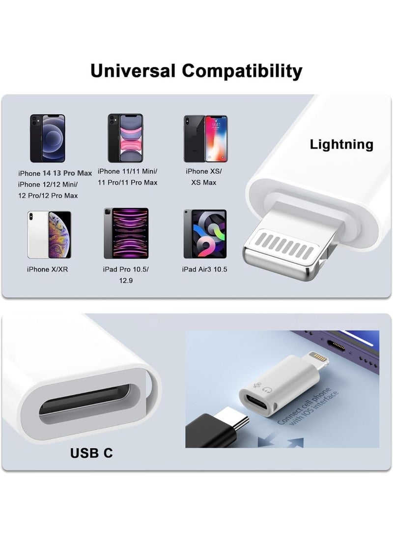 عبوتان من محولات لايتنينج معتمد من MFi من الذكر إلى USB C من الأنثى، موصل شحن وصوت 2 في 1، دونجل سماعة من النوع C متوافق مع iPhone و iPad، بدون وظيفة المكالمات - Image 5