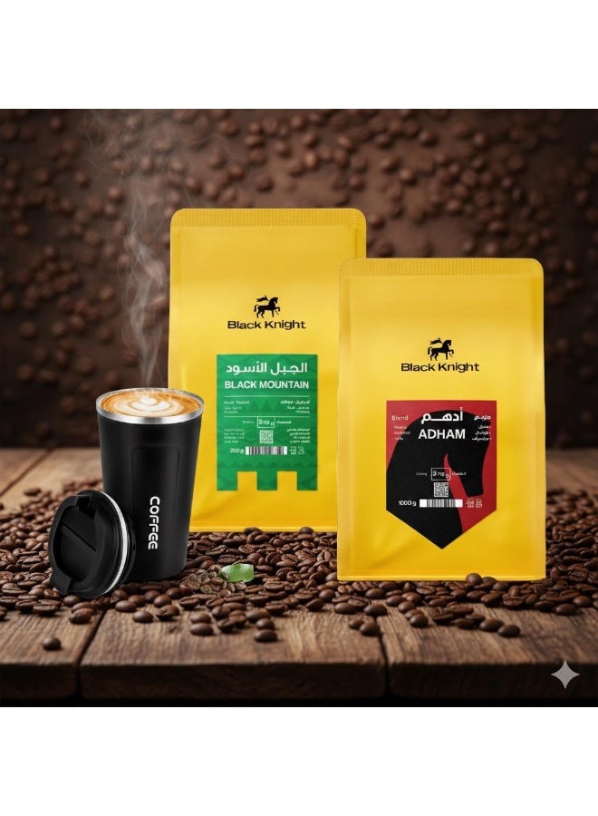 بلاك نايت مجموعة محاصيل قهوة غير مطحونة للقهوة المقطرة والاسبريسو 250 جرام كل كيس مثالية للاستخدام مع أدوات القهوة المختصة,V60، كيمكس، الإسبريسو اليدوي - Image 2