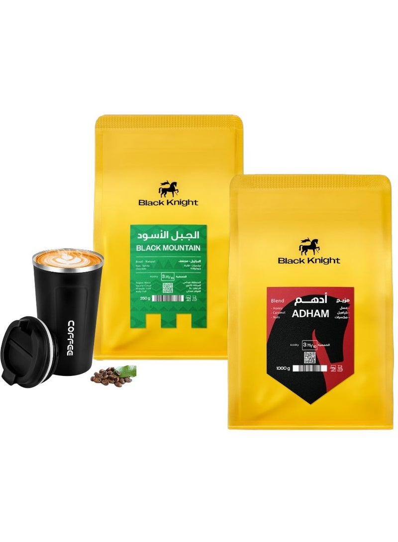 بلاك نايت مجموعة محاصيل قهوة غير مطحونة للقهوة المقطرة والاسبريسو 250 جرام كل كيس مثالية للاستخدام مع أدوات القهوة المختصة,V60، كيمكس، الإسبريسو اليدوي - Image 3