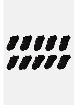 RBX Women 10 Pack Brand Logo Ankle Socks, Black  - Image 1