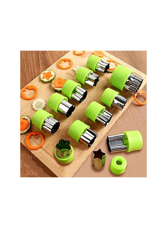 PROMASS Cutter Shapes Set,Mini Pie,Fruit and Cookie Stamps Mold,Cookie Cutter Decorative Food,for Kids Baking and Food Supplement Tools Accessories Crafts for Kitchen,Green,12 Pcs - Image 5