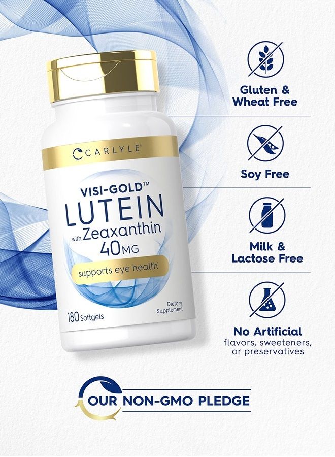 Carlyle Lutein and Zeaxanthin 40 mg | 180 Softgels | Eye Health Vitamins | Non-GMO & Gluten Free Supplement  - Image 4