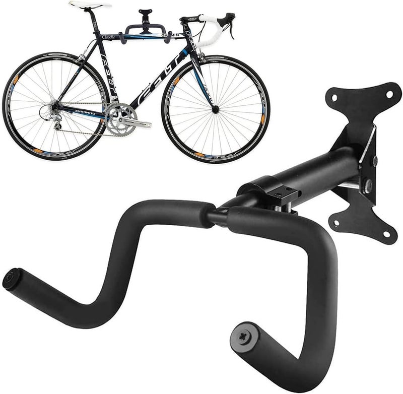 Bike Kit BikeKit Wall Mounted Bike Hanger Rack for Horizontal Bike Storage with Foam Padded Protective Frame Angle and Wall Distance 360° Adjustable Foldable MTB Road Bike Wall Mount - Image 1