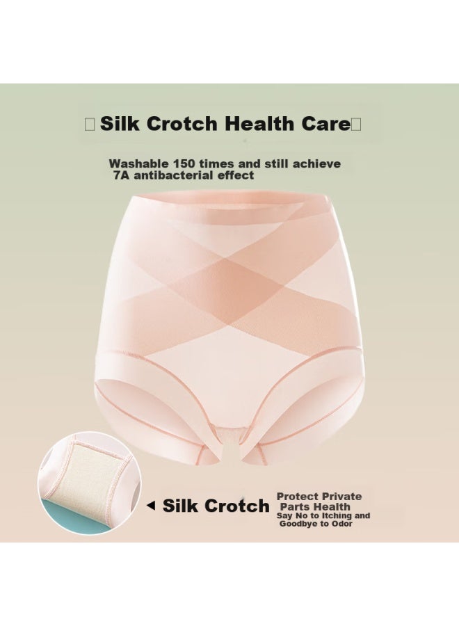LANG SHA Langsha High-waisted Ice Silk Seamless Tummy Control Panties For Women With Mulberry Silk To Flatten Belly And Lift Buttocks Summer Thin - Image 4