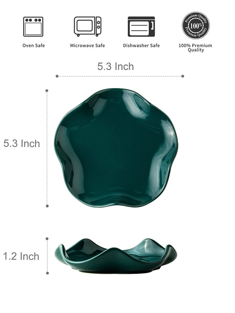 Miamolo Ceramic Spoon Rest for Kitchen Counter, Spoon Holder for Stove Top Coffee Bar, Cooking Utensil Holder, Cute Flatware Rests Heat Resistant & Dishwasher Safe for Housewarming Gifts, Dark Green - Image 2