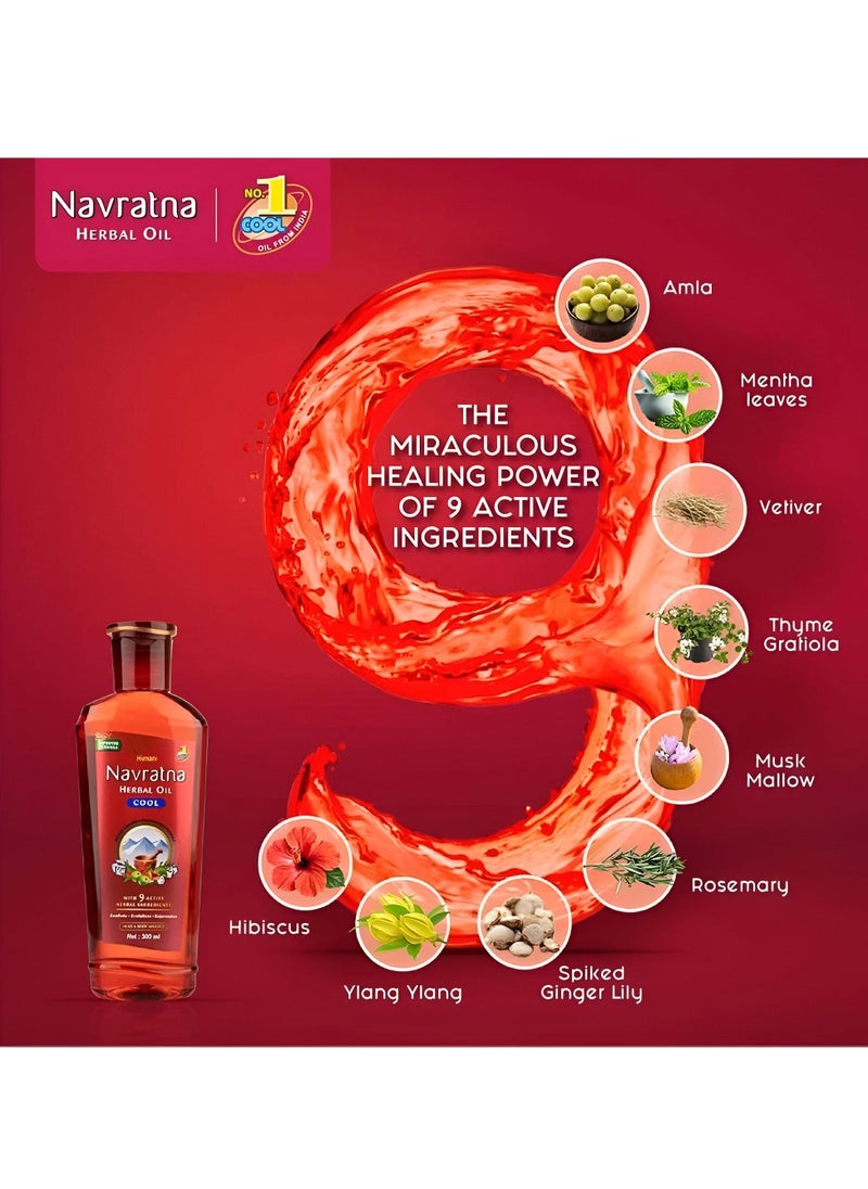 Navratna Head & body Massage Herbal Cool Oil 500+100 ml  - Image 4