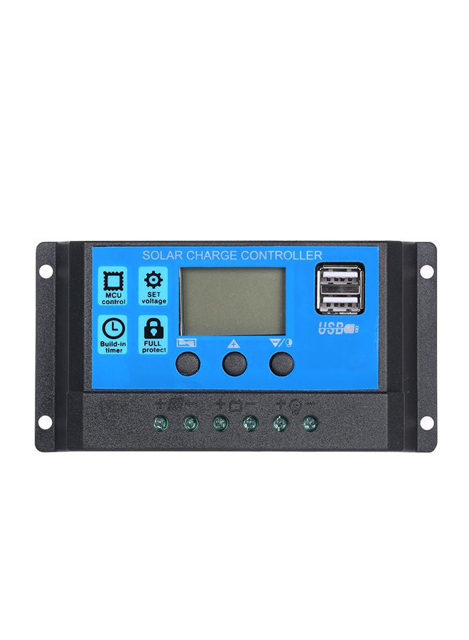 NIBEMINENT Solar Panel Battery Charge Controller With Dual USB Black 13.50*4.00*8.00centimeter - Image 1