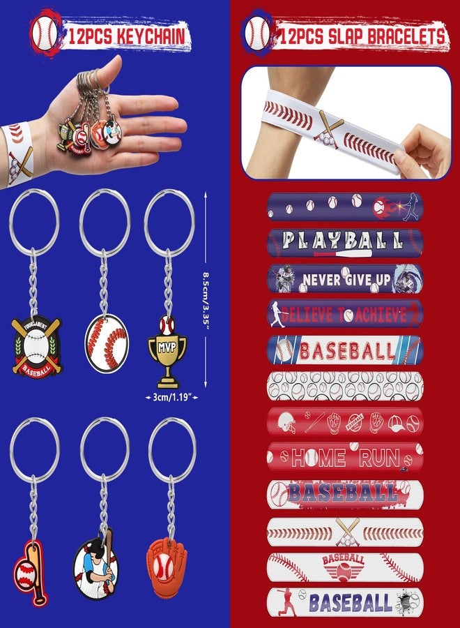 Grneric 120PCS Baseball Party Favors, Baseball Goodie Bags Drawstring Bags with Mini Baseballs, Bracelets, Keychains, Stickers & Tattoos for Baseball Party Supplies - Image 4