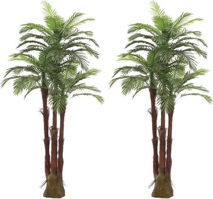 AMPHP6FTPK2 Pair Gorgeous Unique 6 Feet Triple Trunk Phoenix Palm Artificial Plant Tree Real Touch Technology with UV Protection Super Quality 6 Each Emerald Green 2