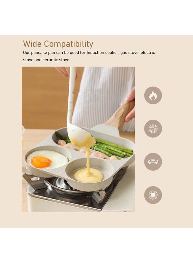 Gsycle Egg Frying Pan, Divided Frying Pan Nonstick Grill Pan 3 Section Nonstick Pan Egg Frying Pan Nonstick for Kitchen Breakfast - Image 3