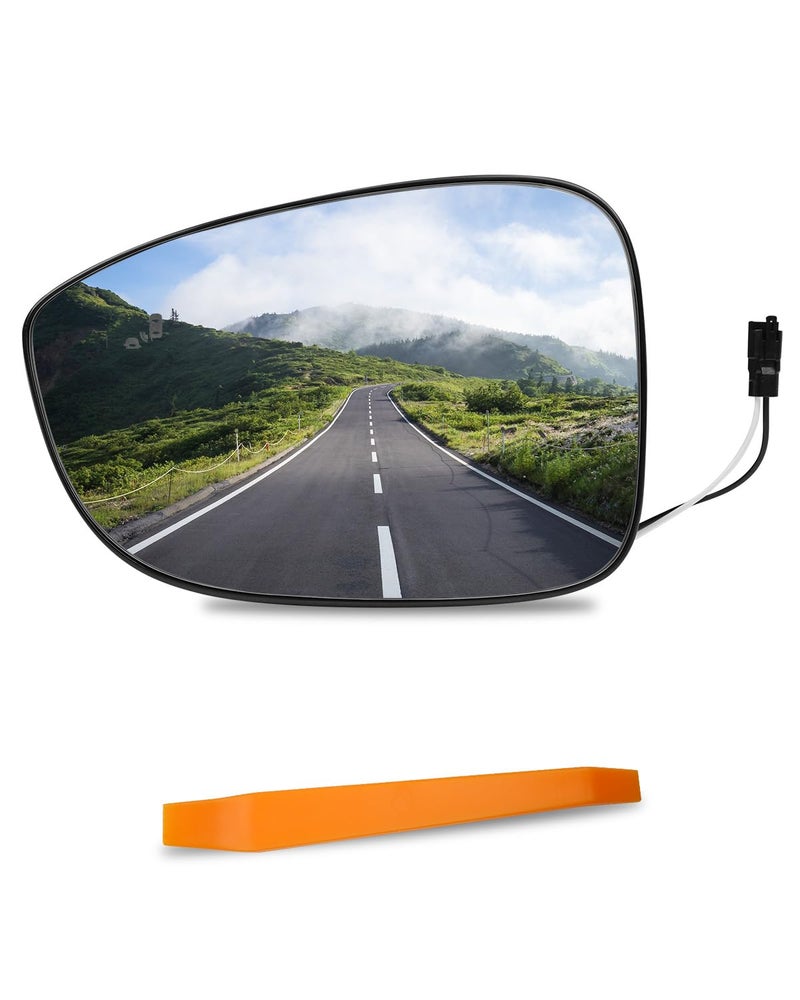 Driver Side Heated Mirror Glass with Blind Spot Fit for Honda Accord 20182022 Rearview Mirror Glass Replace 76203TVAA21 Left Side