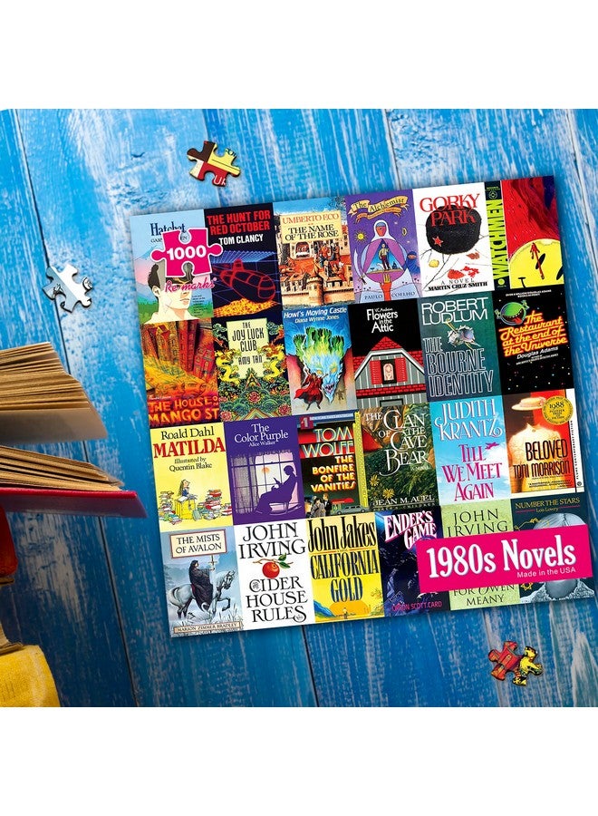 Re-marks 1980s Novels Collage Puzzle, 1,000-Piece Literary Jigsaw Puzzle for All Ages - Image 5