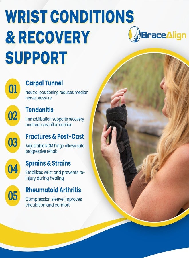 Brace Direct PrecisionMotion ROM Wrist Brace - Carpal Tunnel, Tendonitis, Fracture & Post Cast Relief with Adjustable Flexion Extension Stabilization - L3915 L3916 (OSFM - Universal Left/Right) - Image 2