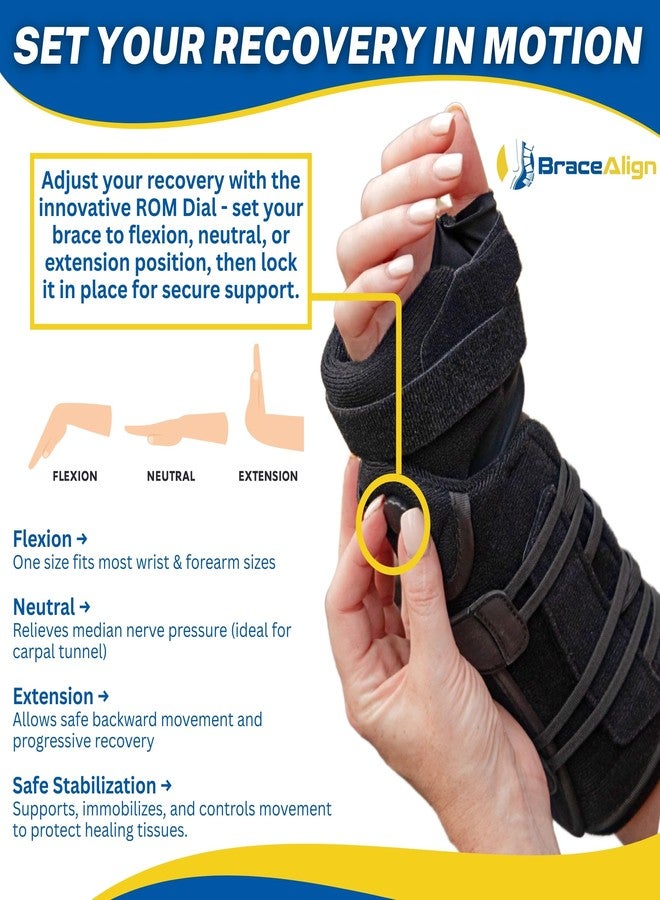Brace Direct PrecisionMotion ROM Wrist Brace - Carpal Tunnel, Tendonitis, Fracture & Post Cast Relief with Adjustable Flexion Extension Stabilization - L3915 L3916 (OSFM - Universal Left/Right) - Image 4